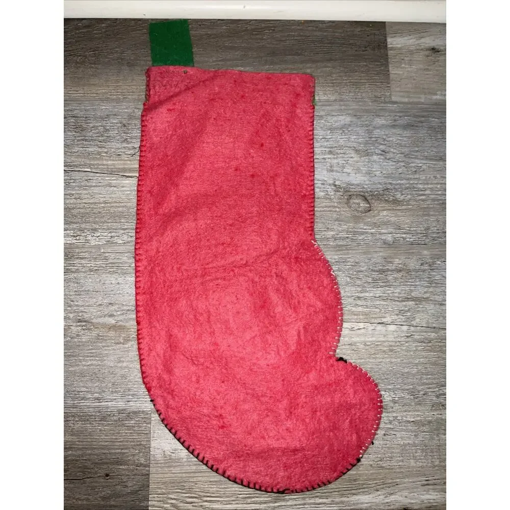 VINTAGE HANDMADE PANDA BEAR CHRISTMAS STOCKING 22 IN